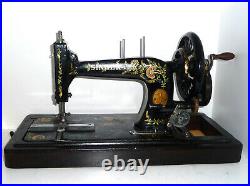 Antique SINGER 48K sewing machine ottoman carnation rare victorian hand crank