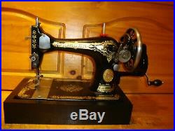 Antique Singer Sewing Machine Model 28k Victorian Hand Crank, Serviced