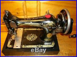 Antique Singer Sewing Machine Model 28k Victorian Hand Crank, Serviced