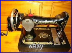 Antique Singer Sewing Machine Model 28k Victorian Hand Crank, Serviced