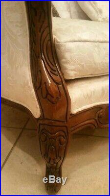 Antique Solid Hardwood Hand Carved Italian Sofa Set Sofa Loveseat Victorian rare