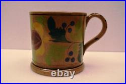 Antique Spongeware Pottery Large Mug Tankard Early Victorian Hand Painted Rare