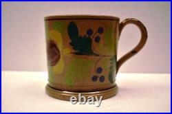 Antique Spongeware Pottery Large Mug Tankard Early Victorian Hand Painted Rare