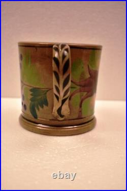Antique Spongeware Pottery Large Mug Tankard Early Victorian Hand Painted Rare