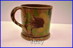 Antique Spongeware Pottery Large Mug Tankard Early Victorian Hand Painted Rare
