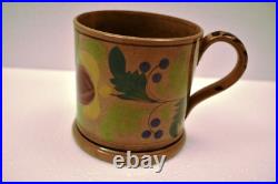 Antique Spongeware Pottery Large Mug Tankard Early Victorian Hand Painted Rare