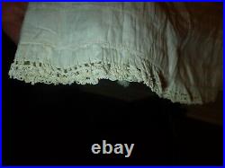 Antique VICTORIAN Edwardian Under DRESS Hand Embroidered Cotton XS Wearable
