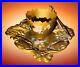 Antique VICTORIAN Egg Cup Hand Painted w Wishbone Accent Brass Color NICE! RARE