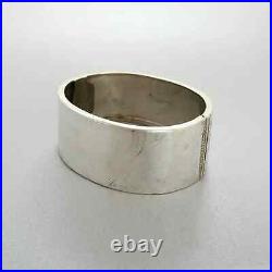 Antique VICTORIAN Sterling Silver & Metal HAND ENGRAVED BELLFLOWER CUFF BANGLE