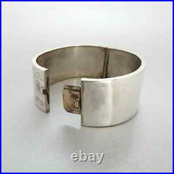 Antique VICTORIAN Sterling Silver & Metal HAND ENGRAVED BELLFLOWER CUFF BANGLE