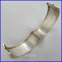 Antique VICTORIAN Sterling Silver & Metal HAND ENGRAVED BELLFLOWER CUFF BANGLE