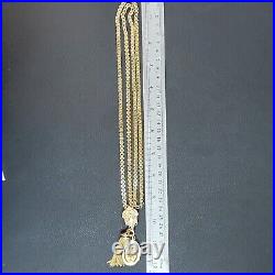 Antique Victorian 10K & 14K Yellow Gold Slide Long Fancy Chain Sautoir Necklace