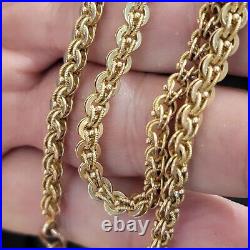 Antique Victorian 10K & 14K Yellow Gold Slide Long Fancy Chain Sautoir Necklace