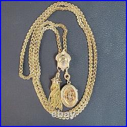 Antique Victorian 10K & 14K Yellow Gold Slide Long Fancy Chain Sautoir Necklace