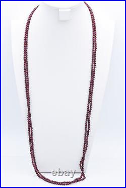 Antique Victorian 10K Gold Clasped Hands Clasped Garnet Bead Strand Necklace