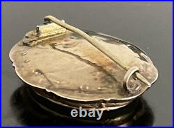 Antique Victorian 10K Gold Hand Painted Lady Portrait Brooch 9.58 grams