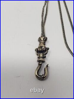 Antique Victorian 10k Gold Hand Fist Fob Long Watch Or Slide Chain Necklace 27
