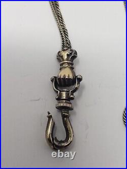 Antique Victorian 10k Gold Hand Fist Fob Long Watch Or Slide Chain Necklace 27