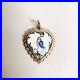 Antique Victorian 10k Rose Gold Hand-Painted Heart Pendant