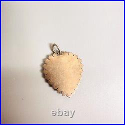 Antique Victorian 10k Rose Gold Hand-Painted Heart Pendant