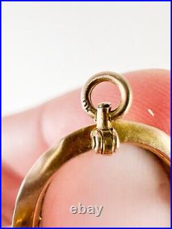 Antique Victorian 10k Yellow Gold Cameo Brooch Swivel Pendant Hand Carved Shell