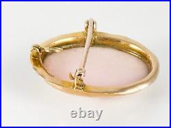 Antique Victorian 10k Yellow Gold Cameo Brooch Swivel Pendant Hand Carved Shell