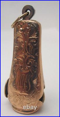 Antique Victorian 10k Yellow Gold Hand Engraved Cigar Cutter Watch Fob Works Antique Victorian 10k Yellow Gold Hand Engraved Cigar Cutter Watch Fob Works