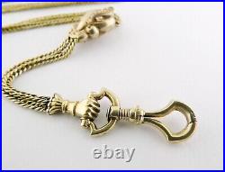 Antique Victorian 14K 52.75 Long Guard Chain with Slide and Hand Clasp 22.2g