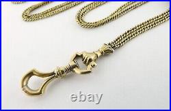 Antique Victorian 14K 52.75 Long Guard Chain with Slide and Hand Clasp 22.2g