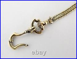 Antique Victorian 14K 52.75 Long Guard Chain with Slide and Hand Clasp 22.2g