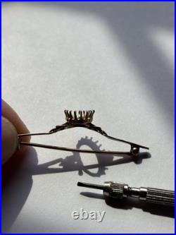 Antique Victorian 14K Brooch Hand Etched Exquisite Design 2.34g Item#G150Y
