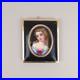 Antique Victorian 14K Gold Enamel Portrait Brooch Pendant Hand Painted