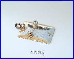 Antique Victorian 14K Gold Enamel Portrait Brooch Pendant Hand Painted