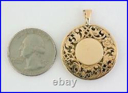 Antique Victorian 14K Gold Hand Painted Fairy Miniature Guilloche Enamel Pendant