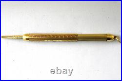 Antique Victorian 14K Solid Gold Hand Carved Pencil Signed W S Monogrammed