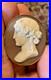 Antique Victorian 14K Yellow Gold Hand Carved Shell Cameo Pin Pendant Hera