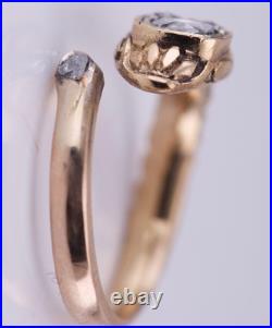 Antique Victorian 14k Gold Diamond Snake Ladies Love Ring c1892- Hand Engraved