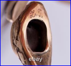Antique Victorian 14k Gold Diamond Snake Ladies Love Ring c1892- Hand Engraved