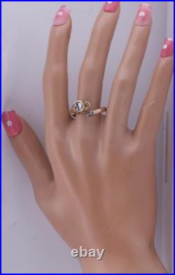 Antique Victorian 14k Gold Diamond Snake Ladies Love Ring c1892- Hand Engraved