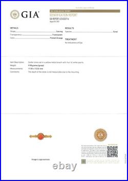 Antique Victorian 14k Gold GIA Carved Coral Cameo Hand Engraved Bar Brooch Pin Antique Victorian 14k Gold GIA Carved Coral Cameo Hand Engraved Bar Brooch Pin