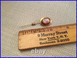 Antique Victorian 14k Gold Hand Carved Sardonyx Hardstone Cameo Stick Pin