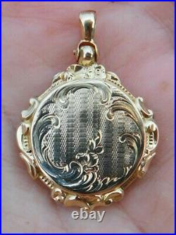 Antique Victorian 14k Gold Hand Chased Floral Locket