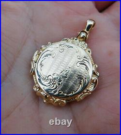 Antique Victorian 14k Gold Hand Chased Floral Locket