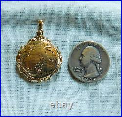 Antique Victorian 14k Gold Hand Chased Floral Locket