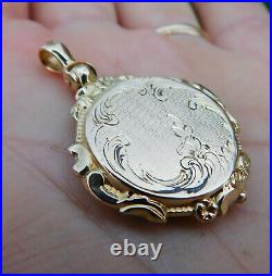 Antique Victorian 14k Gold Hand Chased Floral Locket