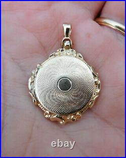 Antique Victorian 14k Gold Hand Chased Floral Locket