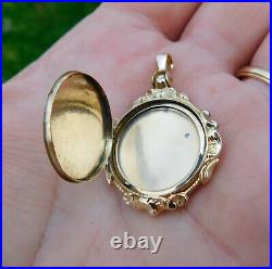 Antique Victorian 14k Gold Hand Chased Floral Locket