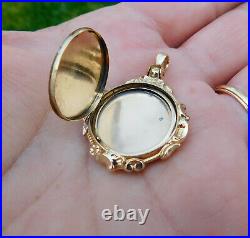 Antique Victorian 14k Gold Hand Chased Floral Locket