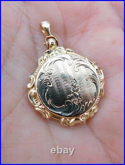 Antique Victorian 14k Gold Hand Chased Floral Locket