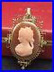 Antique Victorian 14k Gold Hardstone Cameo Brooch / Pendant Hand Carved Heavy